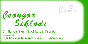 csongor siklodi business card